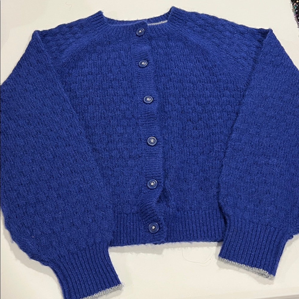 Mini Boden‎ - 9-10 year old, Royal Blue Cardigan, wool blend